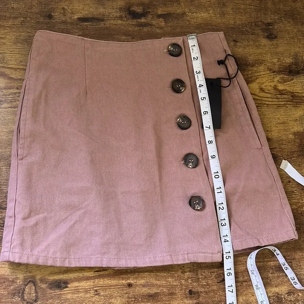 Chloe & Katie Tan Brown Tortoise Button Down Mini Skirt